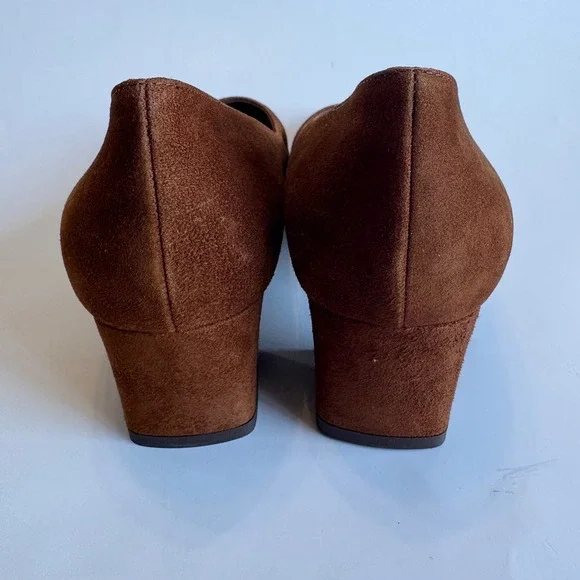 Aquatalia Women's 9 Pasha Suede‎ Pumps Waterproof Heel Brown Made in Italy 1.8" - Picture 12 of 14